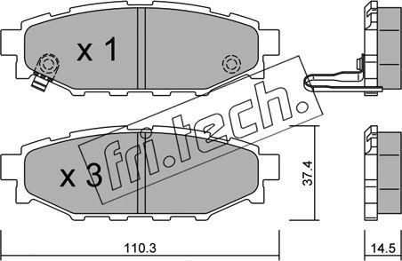 Fri.Tech. 780.0 - Тормозные колодки, дисковые, комплект autospares.lv