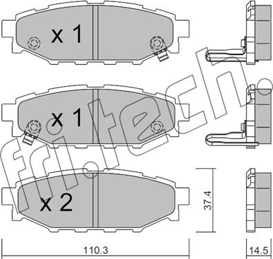 Fri.Tech. 780.1 - Тормозные колодки, дисковые, комплект autospares.lv