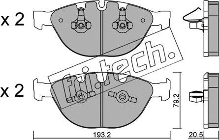 Fri.Tech. 788.0 - Тормозные колодки, дисковые, комплект autospares.lv