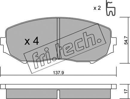 Fri.Tech. 782.0 - Тормозные колодки, дисковые, комплект autospares.lv