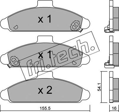 Fri.Tech. 739.0 - Тормозные колодки, дисковые, комплект autospares.lv