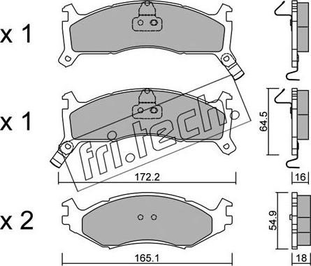 Fri.Tech. 730.0 - Тормозные колодки, дисковые, комплект autospares.lv