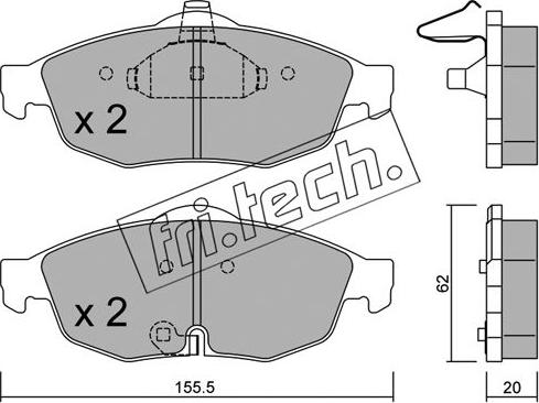 Fri.Tech. 731.0 - Тормозные колодки, дисковые, комплект autospares.lv