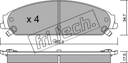 Fri.Tech. 733.0 - Тормозные колодки, дисковые, комплект autospares.lv