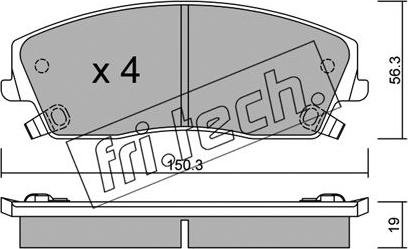 Fri.Tech. 732.0 - Тормозные колодки, дисковые, комплект autospares.lv