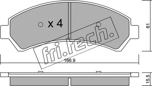 Fri.Tech. 737.0 - Тормозные колодки, дисковые, комплект autospares.lv