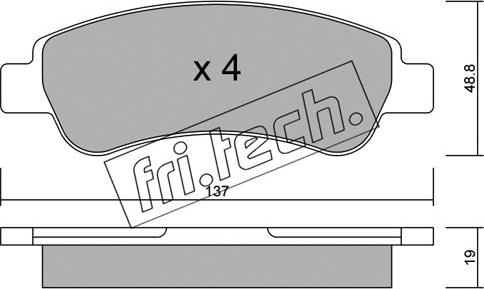Fri.Tech. 726.0 - Тормозные колодки, дисковые, комплект autospares.lv
