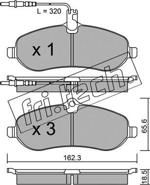 Fri.Tech. 723.0 - Тормозные колодки, дисковые, комплект autospares.lv