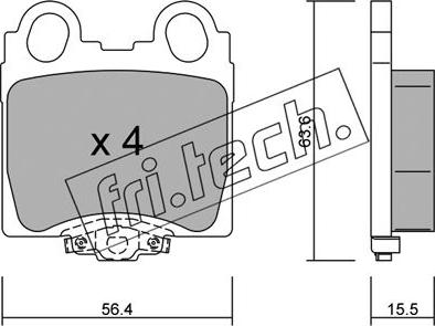 Fri.Tech. 774.0 - Тормозные колодки, дисковые, комплект autospares.lv