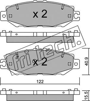 Fri.Tech. 775.1 - Тормозные колодки, дисковые, комплект autospares.lv