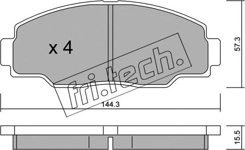 Fri.Tech. 771.0 - Тормозные колодки, дисковые, комплект autospares.lv