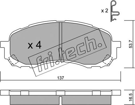 Fri.Tech. 778.0 - Тормозные колодки, дисковые, комплект autospares.lv