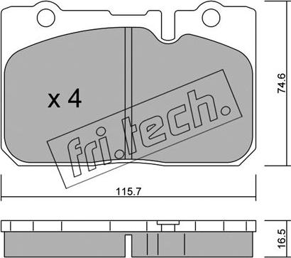 Fri.Tech. 773.0 - Тормозные колодки, дисковые, комплект autospares.lv