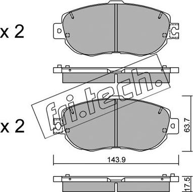 Fri.Tech. 772.1 - Тормозные колодки, дисковые, комплект autospares.lv