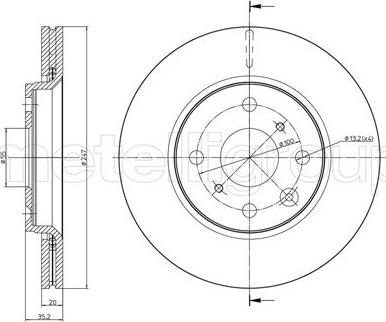 Fri.Tech. BD0999 - Тормозной диск autospares.lv