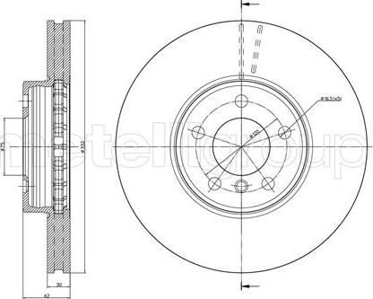 Fri.Tech. BD0959 - Тормозной диск autospares.lv