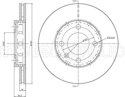 Fri.Tech. BD0454 - Тормозной диск autospares.lv