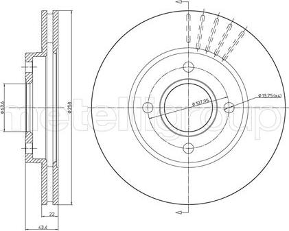 Fri.Tech. BD0460 - Тормозной диск autospares.lv