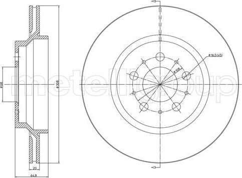 Fri.Tech. BD0545 - Тормозной диск autospares.lv