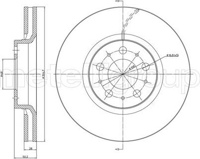 Fri.Tech. BD0554 - Тормозной диск autospares.lv