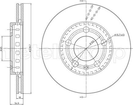 Fri.Tech. BD0553 - Тормозной диск autospares.lv