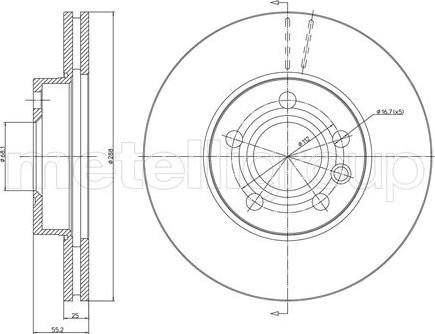 Fri.Tech. BD0503 - Тормозной диск autospares.lv