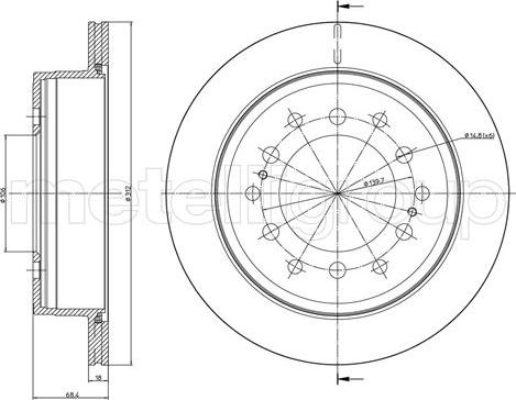 Fri.Tech. BD0521 - Тормозной диск autospares.lv