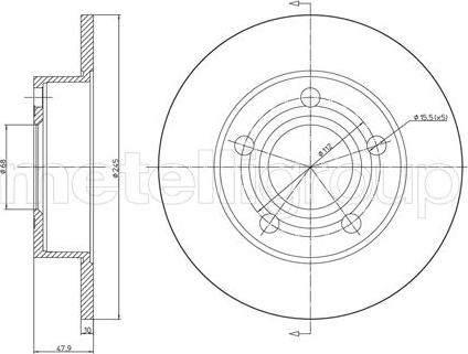 Fri.Tech. BD0641 - Тормозной диск autospares.lv