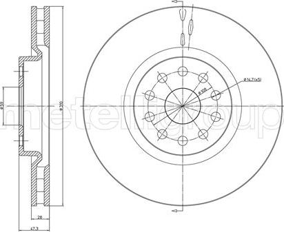 Fri.Tech. BD0685 - Тормозной диск autospares.lv