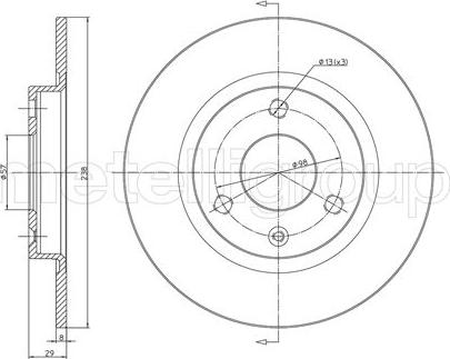 Fri.Tech. BD0035 - Тормозной диск autospares.lv