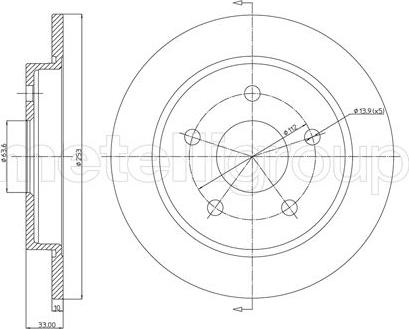 Fri.Tech. BD0033 - Тормозной диск autospares.lv