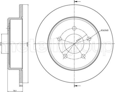 Fri.Tech. BD0158 - Тормозной диск autospares.lv