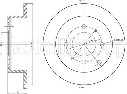 Fri.Tech. BD0845 - Тормозной диск autospares.lv