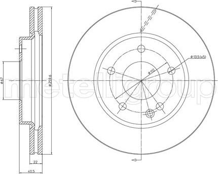 Fri.Tech. BD0839 - Тормозной диск autospares.lv