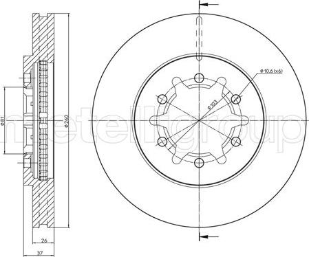 Fri.Tech. BD0385 - Тормозной диск autospares.lv