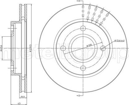 Fri.Tech. BD0246 - Тормозной диск autospares.lv