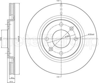 Fri.Tech. BD0257 - Тормозной диск autospares.lv