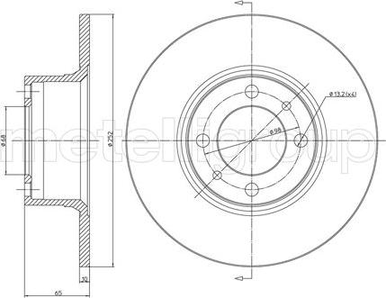 Fri.Tech. BD0215 - Тормозной диск autospares.lv