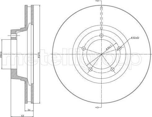 Fri.Tech. BD0224 - Тормозной диск autospares.lv