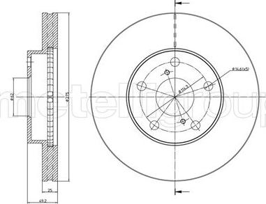 Fri.Tech. BD0732 - Тормозной диск autospares.lv