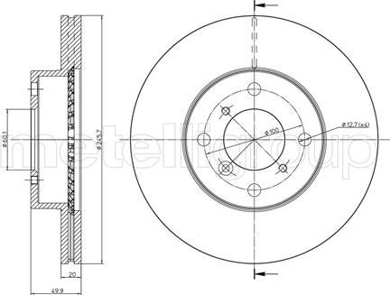 Fri.Tech. BD0725 - Тормозной диск autospares.lv