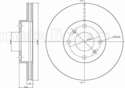 Fri.Tech. BD0722 - Тормозной диск autospares.lv