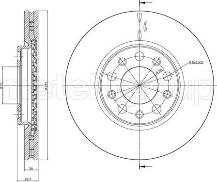 Fri.Tech. BD1445 - Тормозной диск autospares.lv