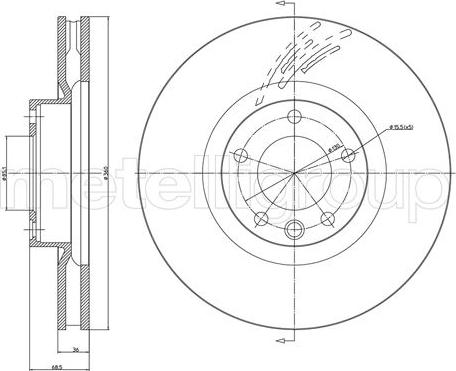 Fri.Tech. BD1447 - Тормозной диск autospares.lv