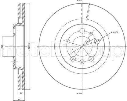 Fri.Tech. BD1593 - Тормозной диск autospares.lv