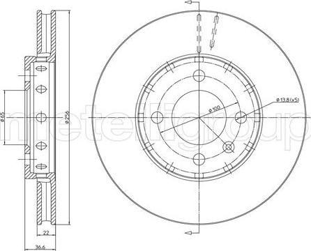 Fri.Tech. BD1549 - Тормозной диск autospares.lv