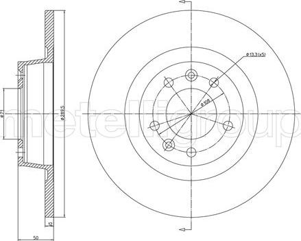 Fri.Tech. BD1504 - Тормозной диск autospares.lv