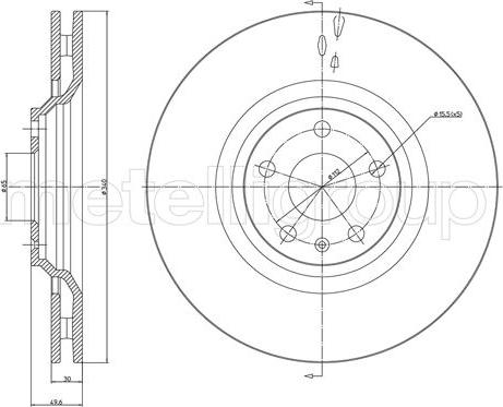 Fri.Tech. BD1649 - Тормозной диск autospares.lv