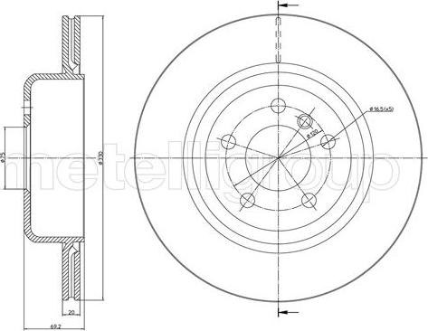 Fri.Tech. BD1642 - Тормозной диск autospares.lv