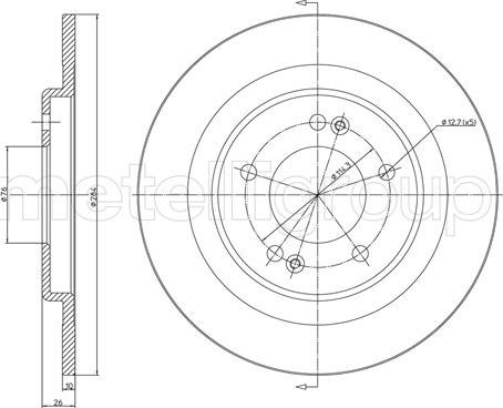 Fri.Tech. BD1663 - Тормозной диск autospares.lv